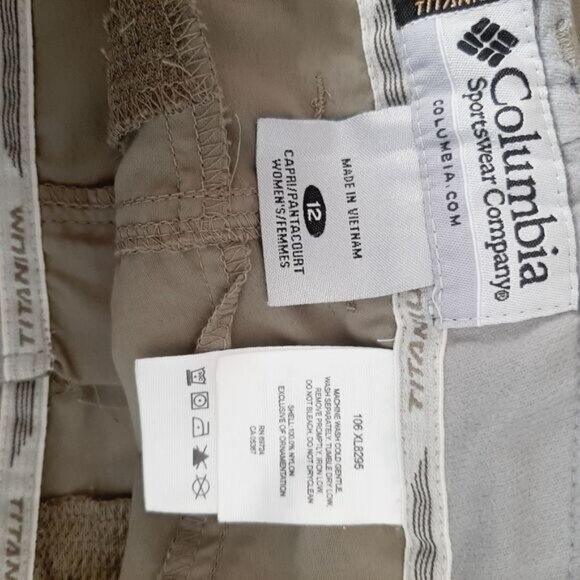 COLUMBIA Titanium Capri Light Packable Casual Cropped Pants Sz 12 Flawed - Picture 14 of 14